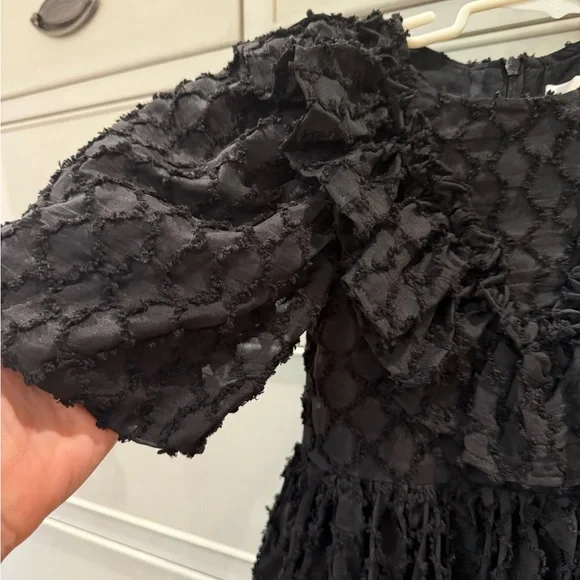 Petite Amalie Elegant Black Ruffled Dress
